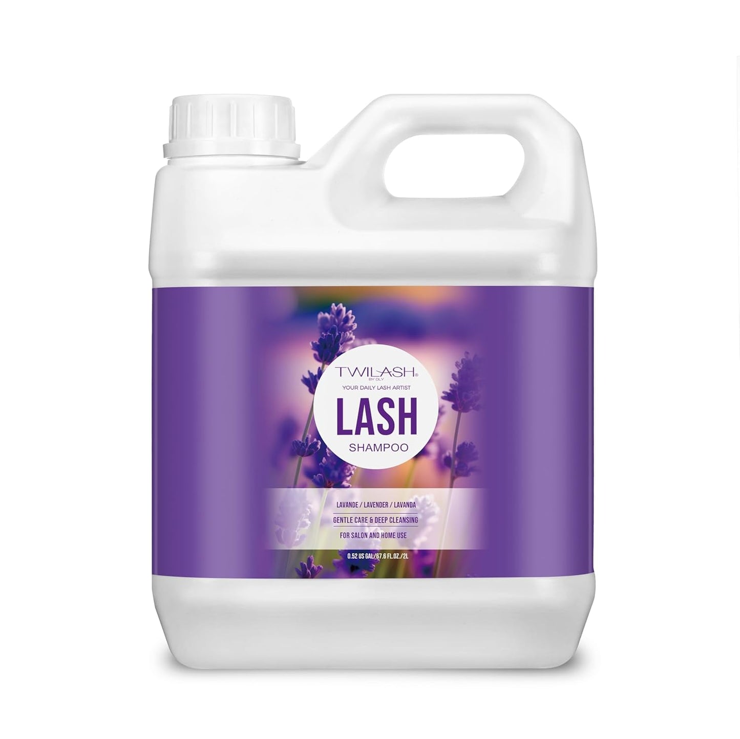 Lash Shampoo Bulk, Eyelash Cleanser for Extensions 2 Liters, Safe Makeup Remover, Non-irritating or Burning Eyelid Foaming Cleanser for Professional Salon and Home Use (Lavender-2L)-GlimoraGlow