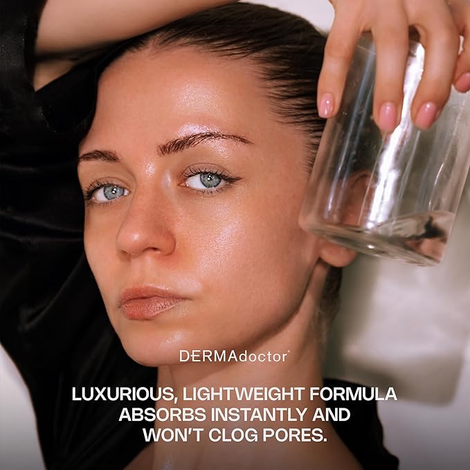 DERMAdoctor Night Face Oil Toner Anti-Aging Hydrating - 20% Vitamin C Ester, Vitamin E, Ferulic Acid, & Marula Oil for Face | Concentrated Vitamin-C Ester Facial Oils | Dermatologist Formulated - 1 Oz-GlimoraGlow