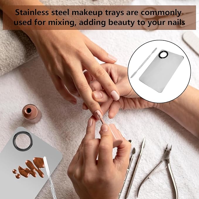 2 Pcs Professional Cream and Lip Makeup Mixing Palette with Spatula Foundation and Lip Palette Set for Travel-GlimoraGlow