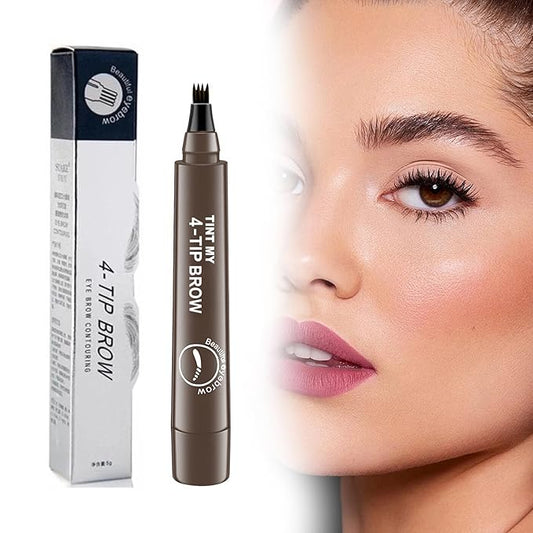 2025 Upgraded Magic Eyebrow Pencil for Women, Long-Lasting Ultra-Fine Tip Waterproof Eye Brow Pencils with 4 Fork, Smudge-Proof Natural Brow Makeup for Women - Dark Brown-GlimoraGlow