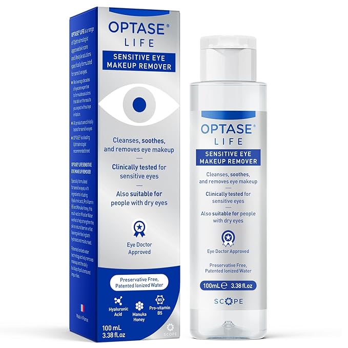 Optase Life Sensitive Eye Makeup Remover – Gentle & Effective for All Skin Types - Breakthrough Innovation vs Traditional Micellar Water - 100ml-GlimoraGlow