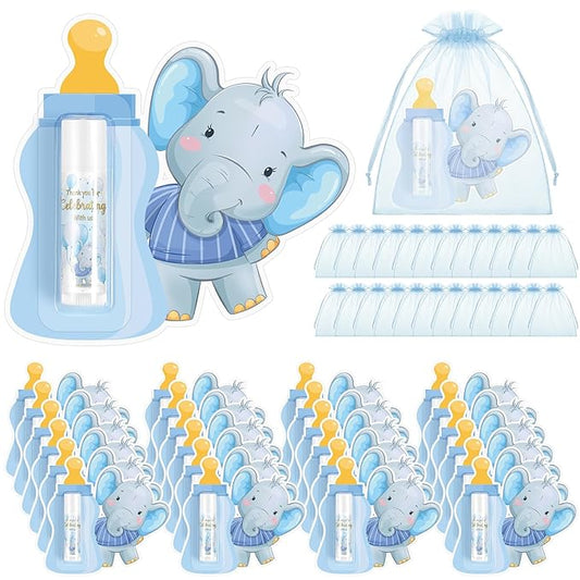 24 Set Baby Shower Lip Balm Bulk Baby Shower Party Favors Baby Shower Gifts for Guests Elephant Themed Decorations Natural Flavored Lip Moisturizer Lip Care Products for Girls Women Kids-GlimoraGlow