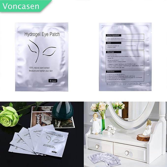 100 Pairs Set,Under Eye Pads,Comfy and Cool Under Eye Patches Gel Pad for Eyelash Extensions Eye Mask Beauty Tool-GlimoraGlow