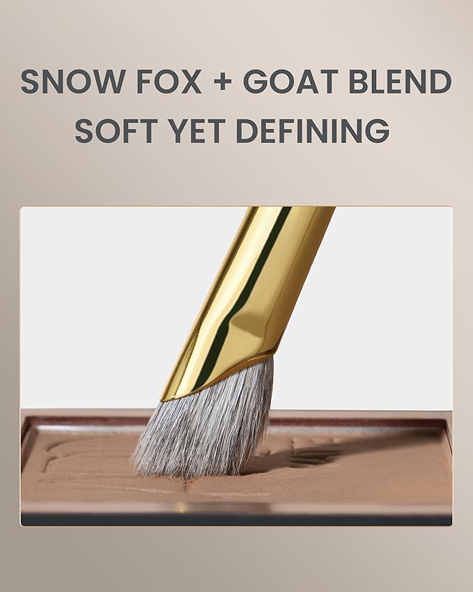 Desert Oak Series Pro Nose Sculptor - Arctic Fluff Hybrid Bristles for Nasal Contouring, Wide Angled Nose Brush, Bubinga Handle (CM 197)-GlimoraGlow