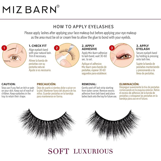 Miz Barn Lashes 5 Pairs Cat Eyes Wispy Lightweight Natural 3D Cashmere Soft Long Extension Eyelashes Pack Handmade Luxurious Volume Fluffy False Eyelashes (CF102)-GlimoraGlow