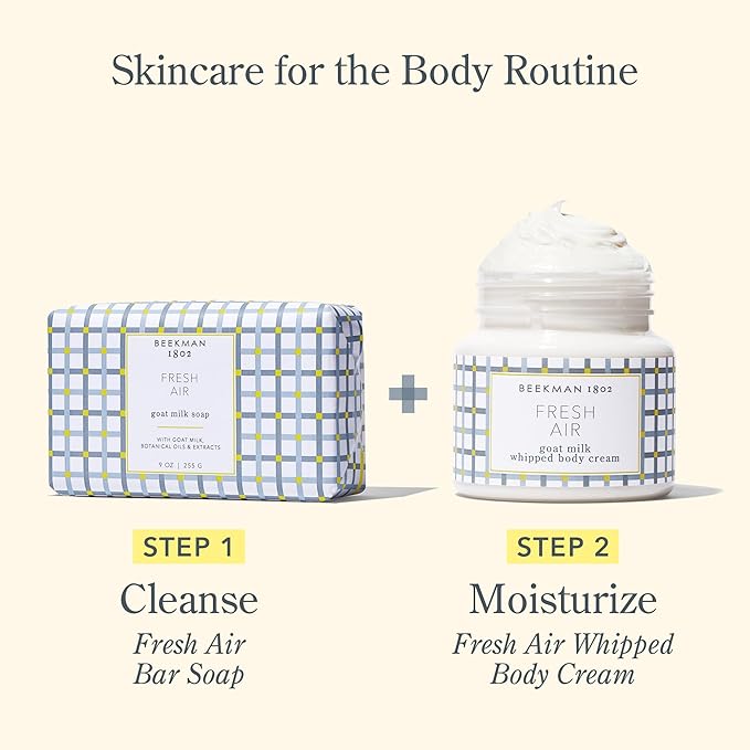 Beekman 1802 Whipped Body Cream, Fresh Air - Scented - 8 oz - Intensely Hydrating & Softens Skin - With Goat Milk - Good for Sensitive Skin - Cruelty Free-GlimoraGlow