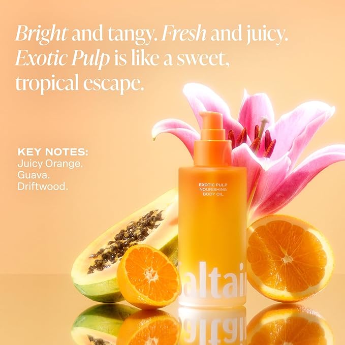 Saltair Body Oil. Luxurious Exotic Pulp After Shower and Bath Oil Moisturizer for Women. Botanical, Non-Greasy, and Well-Absorbing Lotion for Hydrating Dry Skin. 4oz Pump Bottle-GlimoraGlow