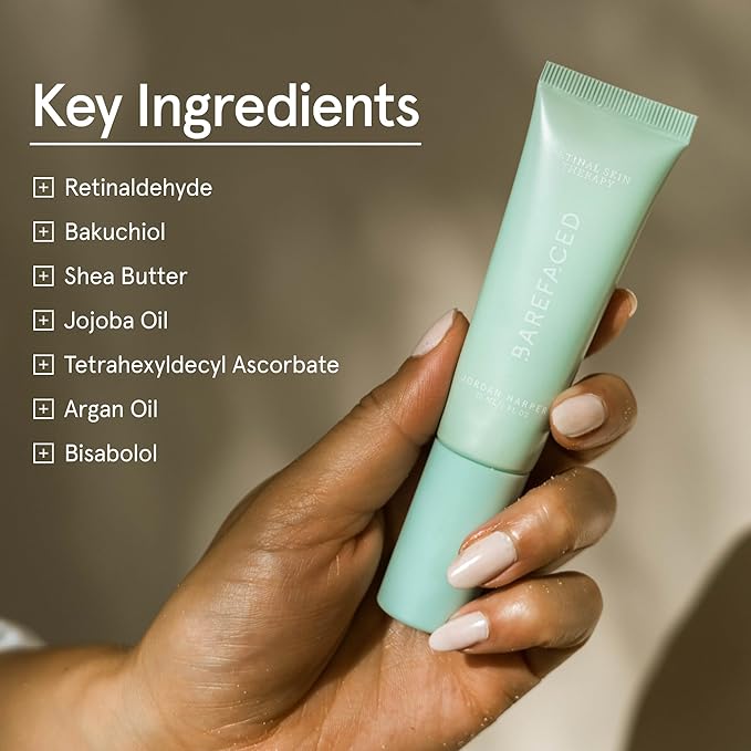 Barefaced Retinal Skin Therapy 30ml - Retinaldehyde & Bakuchiol Serum for Firming, Reducing Fine Lines & Wrinkles, Improving Skin Tone & Texture w/ Shea Butter, Jojoba Oil & Argan Oil-GlimoraGlow