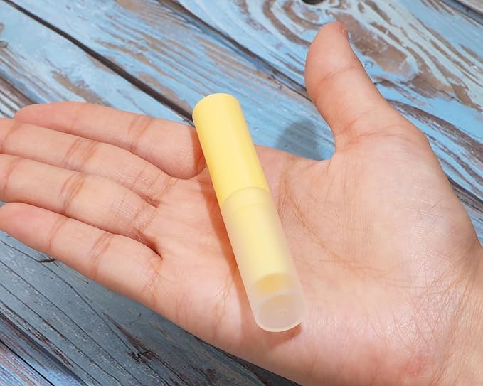 0.14oz Empty Flavored Lip Balm Container Tubes Plastic Homemade Moisturizing Lip Stick with Caps Bulk Fit for Women Adult DIY Making Supplies, 25 Count (Yellow)-GlimoraGlow
