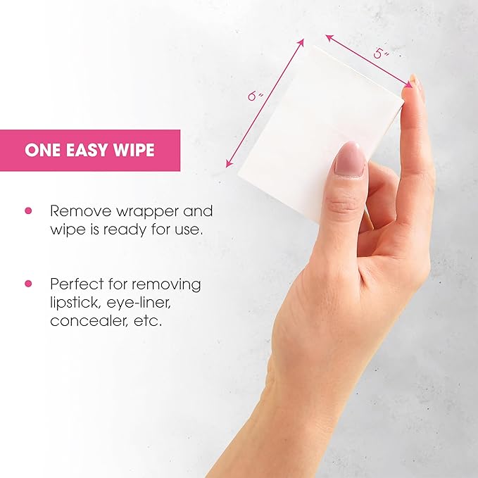 Diamond Wipes Face Cleansing and Waterproof Makeup Remover Wipes, Case of 250 Wipes, Alcohol Free Wipes with Vitamin E-GlimoraGlow