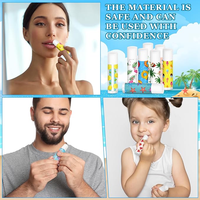 100 Pcs Summer Lip Balm Bulk Moisturizing Lip Balm Jasmine Flavor Lip Balms Cream Tropical Hawaiian Beach Luau Party Lip Care Product for Stocking Stuffers Beauty Gifts Women Men-GlimoraGlow