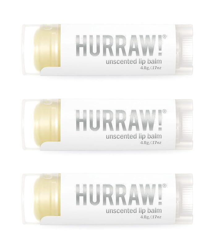 Hurraw! Unscented Lip Balm, 3 Pack: Organic, Certified Vegan, Cruelty and Gluten Free. Non-GMO, 100% Natural Ingredients. Bee, Shea, Soy and Palm Free. Made in USA-GlimoraGlow