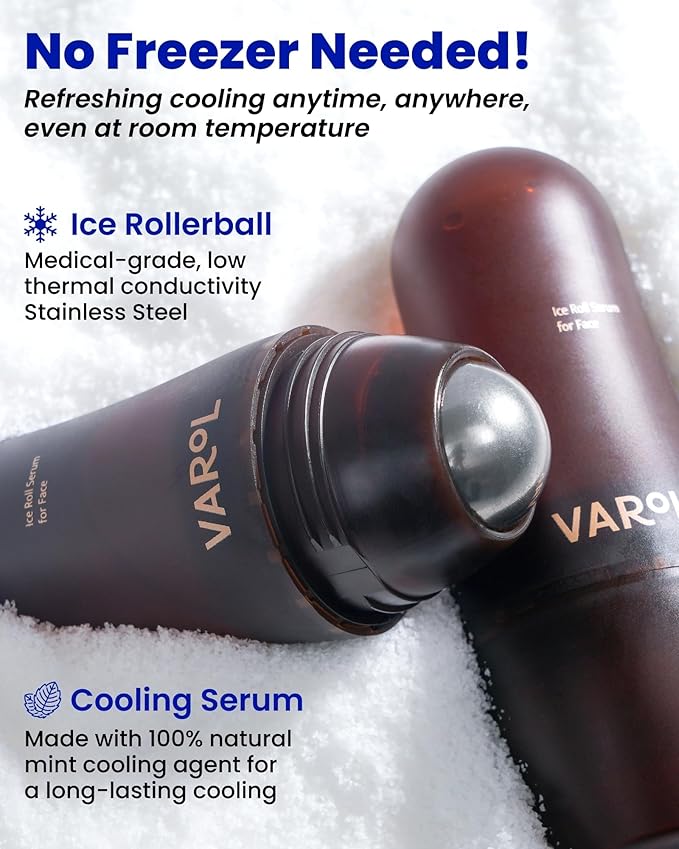 Ice Roll Serum | Cooling & Hydrating Roll-On Serum for Face, Puffy Eyes, Bakuchiol & Collagen for Firming & Lifting, Facial Roller for Depuffing, Under Eye Bag Treatment | Korean Skin Care-GlimoraGlow