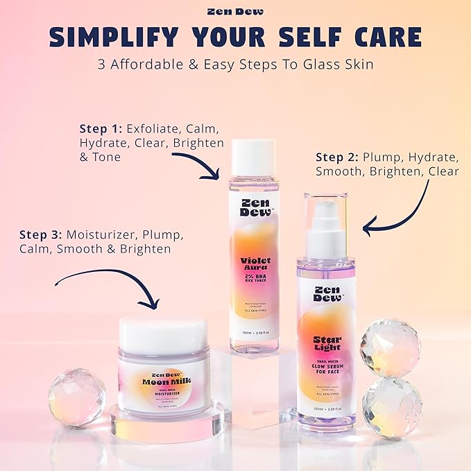 Star Light Snail Mucin Face Serum with Blue Light Skin Protection, 3.38 Oz – Silky Smooth Korean Glow Serum that Restores Moisture and Leaves Skin Brighter, Plumper, Soothed and Smooth-GlimoraGlow