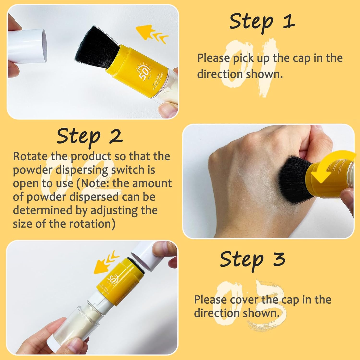 Mineral Sunscreen Setting Powder SPF 50, Sunscreen Powder for Face & Scalp, TranslucentSunscreenPowder with Brush, Oil Control Natural Matte Finish LoosePowder, Lasting Lightweight Breathable-GlimoraGlow