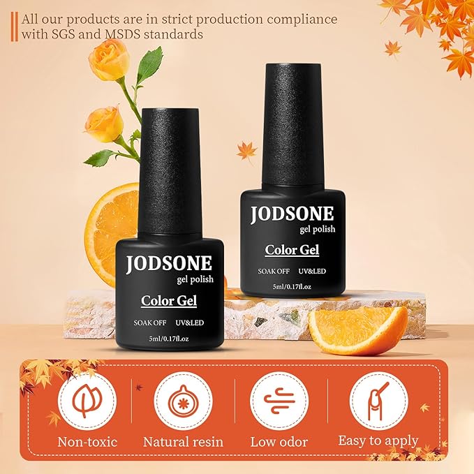 JODSONE 36 Pcs Gel Nail Polish Kit with U V Light of 32 Color Gel Polish Nail Collections Base and Top Glitter Coat Manicure Tools-GlimoraGlow