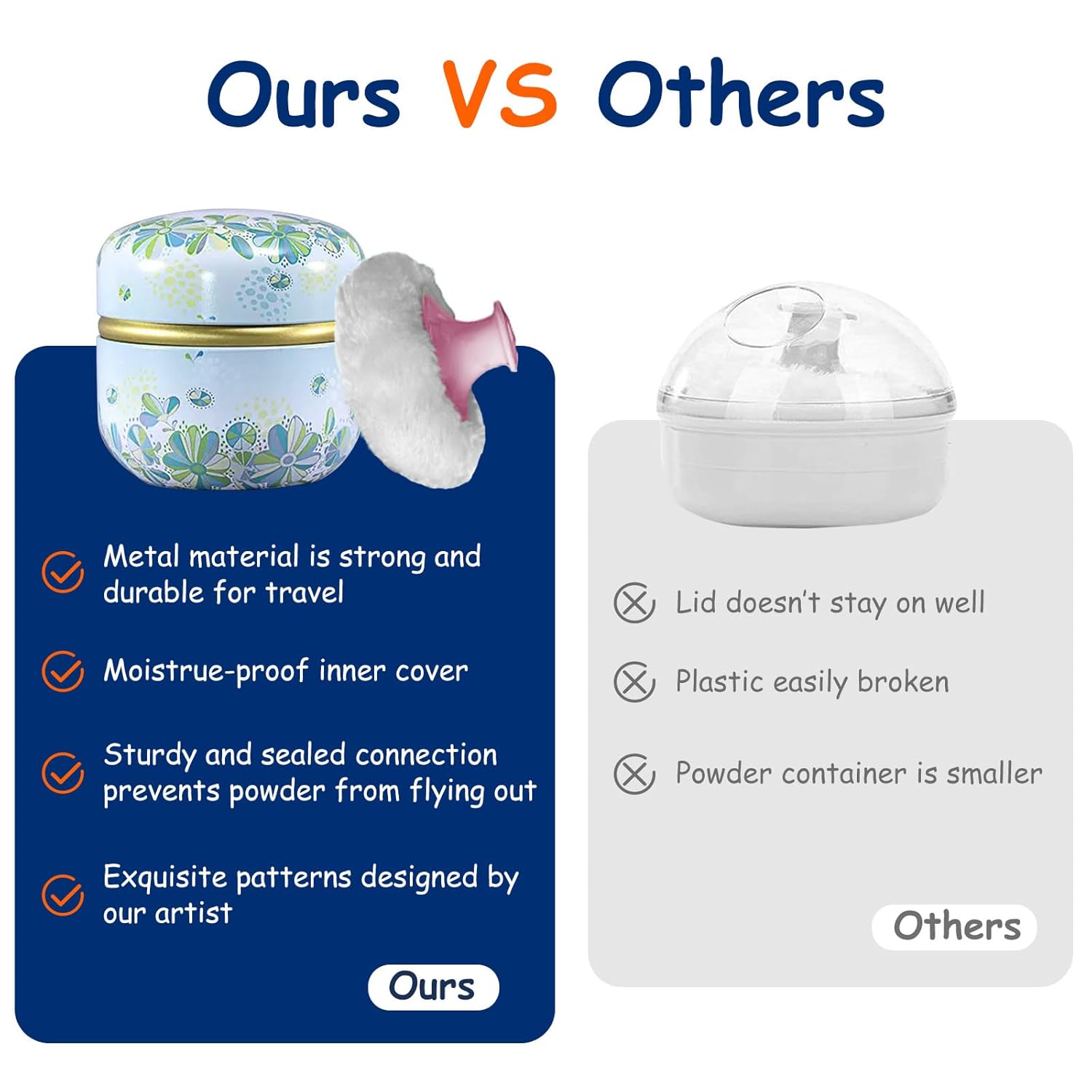 Body Powder Puff and Container for Dusting Powder, Women Powder Puff and Powder Case for Bath and Travel (Light Green)-GlimoraGlow