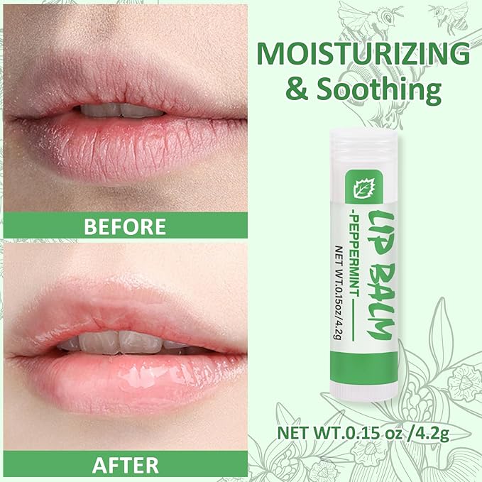 24 Pack Lip Balm Bulk, Vanilla Mint Honey, 100% Natural Lip Balm with Vitamin E and Coconut Oil, Moisturizing Lip Balm for Dry Lips-GlimoraGlow