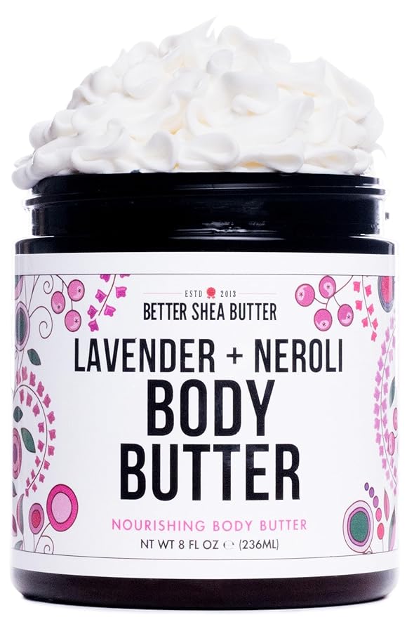 Body Butter for Women LAVENDER NEROLI | Whipped Body Moisturizer with Raw Shea Butter for Dry Skin, Paraben Free, Non-Greasy, No Synthetic Fragrances | 8 oz-GlimoraGlow