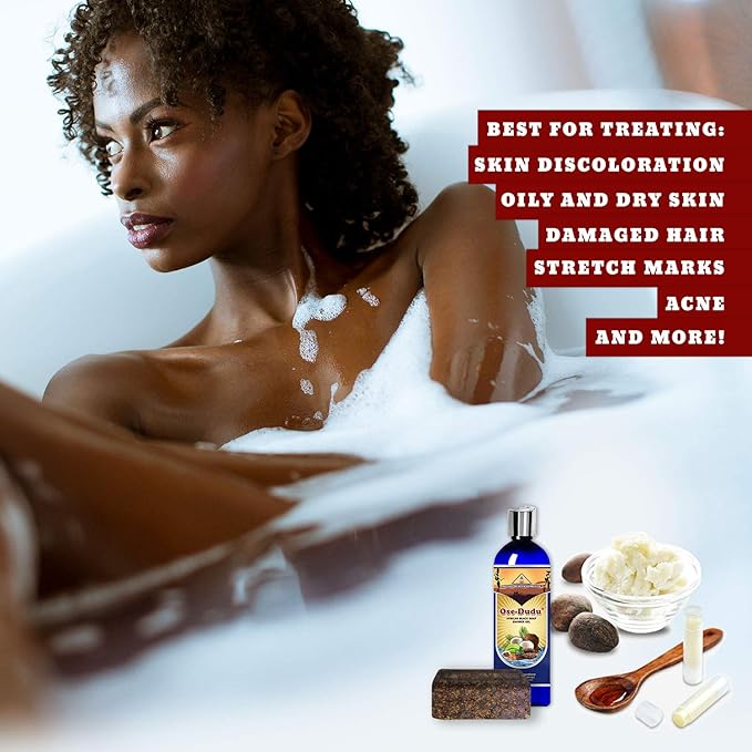 Organic, Anti-Bacterial OSE DUDU LIQUID BLACK SOAP GEL 1 LB (16 oz) Acne Eczema Dry Skin Psoriasis Scar Removal Face and Body Wash Skin Care (GHANA)-GlimoraGlow