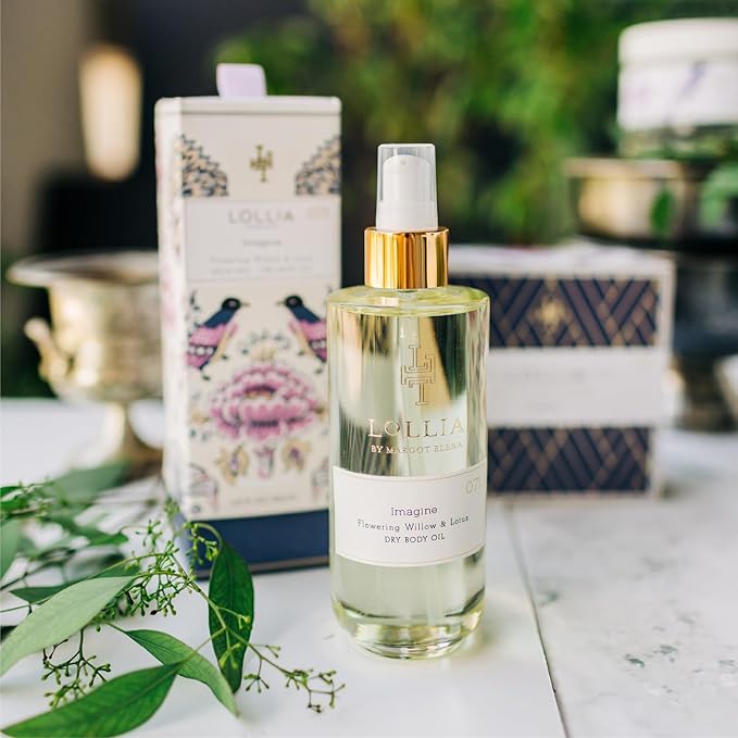 LOLLIA Imagine Dry Body Oil, 6.8 Fl. Oz. – Flowering Willow & Lotus – Women’s, Scented, Moisturizing, Dry Body Oil for Women, For All Skin Types-GlimoraGlow