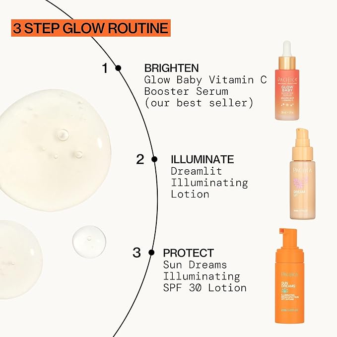 Pacifica Vitamin C Face Serum - Glow Baby Booster Facial Serum - Glycolic Acid Serum For Face - Dark Spot Corrector Anti Aging Brightening - Dermatologist Tested, Fragrance Free, Clean Skin Care Vegan-GlimoraGlow