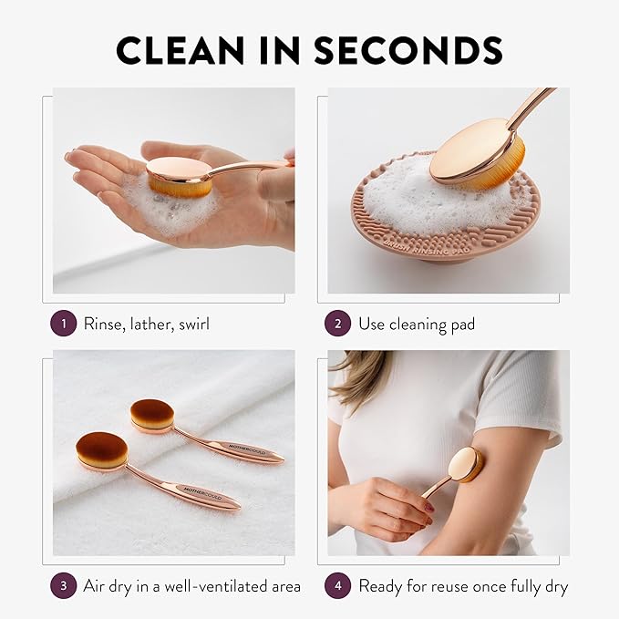 Premium Sunscreen Brush Set – Kids & Baby Sunblock Applicator with Metal Handles, Travel Bag, 2 Brushes, 2 Caps, & Cleaning Mat – Rose Gold – Mess-Free Sun Care (2 Pack) (Rose Gold)-GlimoraGlow