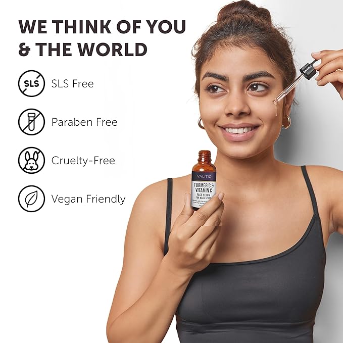 VALITIC Vitamin C Serum - Anti Aging and Dark Spot Remover for Face, Skin Care with Hyaluronic Acid, Collagen, Kojic Acid, Turmeric Oil - Brightening Face Serum 1 fl oz-GlimoraGlow