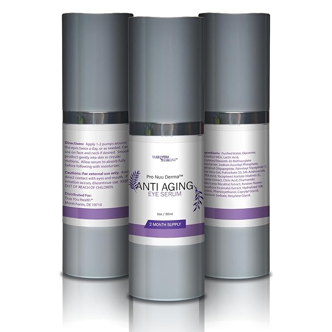 Pro Nuu Derma Serum - 2 Month Supply Anti Aging Serum - Our Best Eye Serum - Improve Dark Circles & Wrinkles with Anti Aging Vitamin C Anti Wrinkle Serum - Anti Aging Eye Serum to Aid Skin Stem Cells-GlimoraGlow