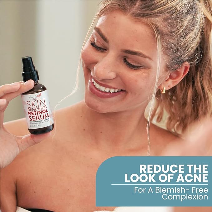 Retinol Serum by Eva Naturals - 2.5% Retinol Serum for Face with Hyaluronic Acid, Vitamin E & Organic Aloe - Retinol Face Serum that Reduce Wrinkles, Fine Lines & Dark Spots - Anti Aging Serum, 2 Pack-GlimoraGlow