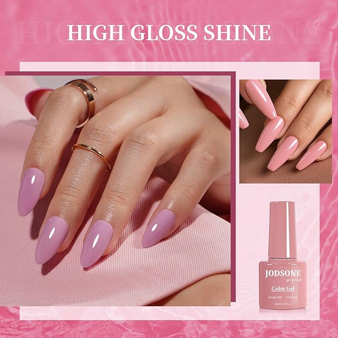 JODSONE 32 Colors Gel Nail Polish Set Same Color Same Bottle No Wipe Base Top Matte Glitter Coat Professional Choice-GlimoraGlow