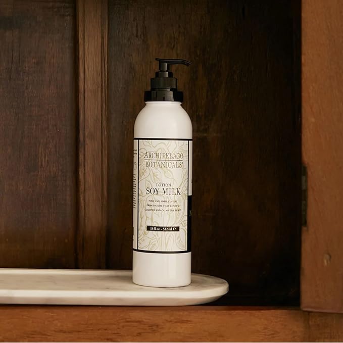 Archipelago Botanicals Soy Milk Lotion for Rehydration and Regeneration, Soy Body Lotion and Moisturizer for Dry or Sensitive Skin, Paraben-Free, Phthalate-Free, 18 oz-GlimoraGlow