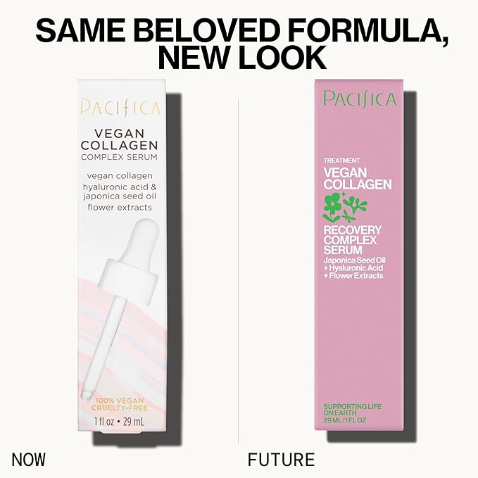 Pacifica Vegan Collagen Complex Face Serum Anti Aging Hydrating Serum w/Hyaluronic Acid for Plumping & Firming Collagen Boosting Facial Serum for Fine Lines & Wrinkles Clean Dermatologist Tested-GlimoraGlow