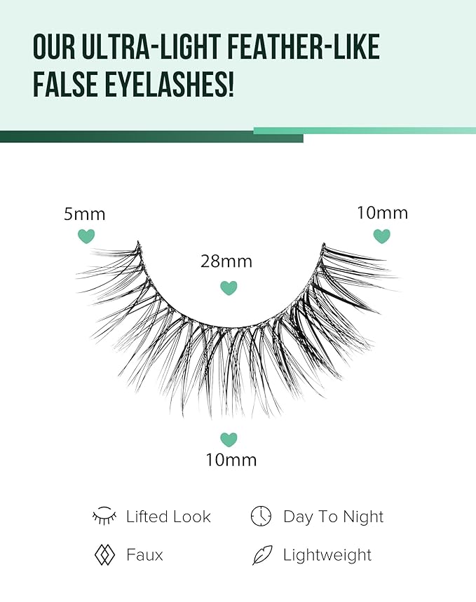 Cat Eye Lashes Wispy False Eyelashes Natural False Lashes Fox Eye Lashes Pack Demi Wispies Eyelashes Thick Mink Lashes Wispy Fake Lashes 7 Pairs-GlimoraGlow