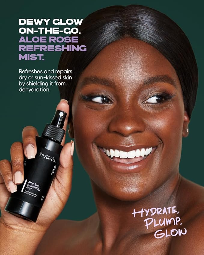 Buttah Skin by Dorion Renaud Aloe Rose Refreshing Mist 4oz - Hydrating Rose Water Face Spray - Refreshing Aloe Facial Mist - Naturally Based Skin Care for Men & Women - Black-Owned Skincare-GlimoraGlow