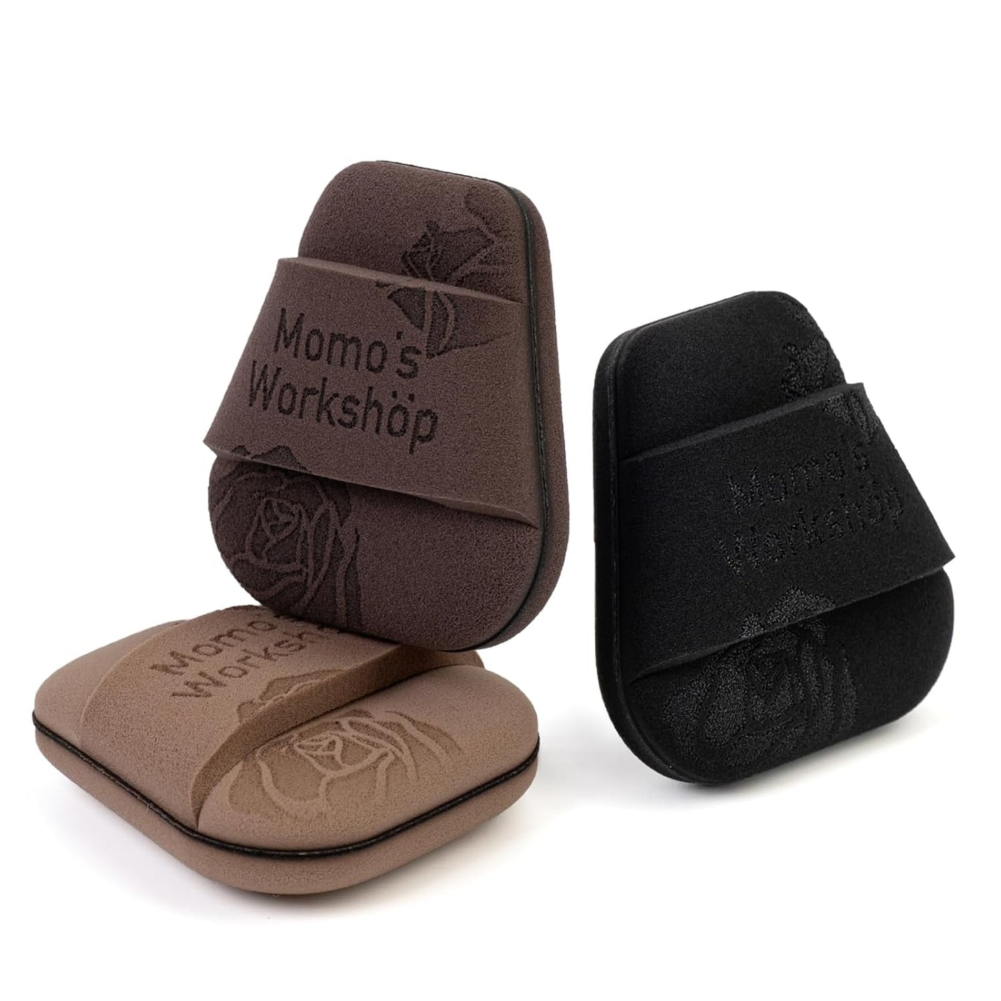 Mini Trapezoidal Makeup Sponge Set,Dual-Use Mini Rubycell Sponge for Foundation/Concealer/Blush,Soft, Even Application for Liquid & Cream Products,3pcs Mini Concealer Puffs & Storage Case-GlimoraGlow