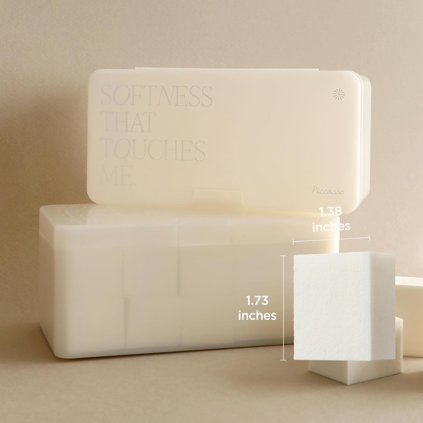 Piccasso Makeup Sponges for Foundation 20P – Latex Square Sponges for Face Makeup, Long-Lasting Sponges with Coating Surface, Ideal for High-Adherence & Hygienic Daily Use-GlimoraGlow