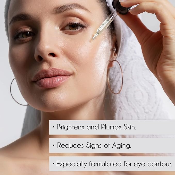 Hyaluronic Acid Serum for Face with Vitamin C, Brightening Serum, Pure, Hydrating Serum to Plumb Skin, Reduce Fine Lines, Wrinkles and Dark Spots, Low Molecular Weight [0.75 oz]-GlimoraGlow