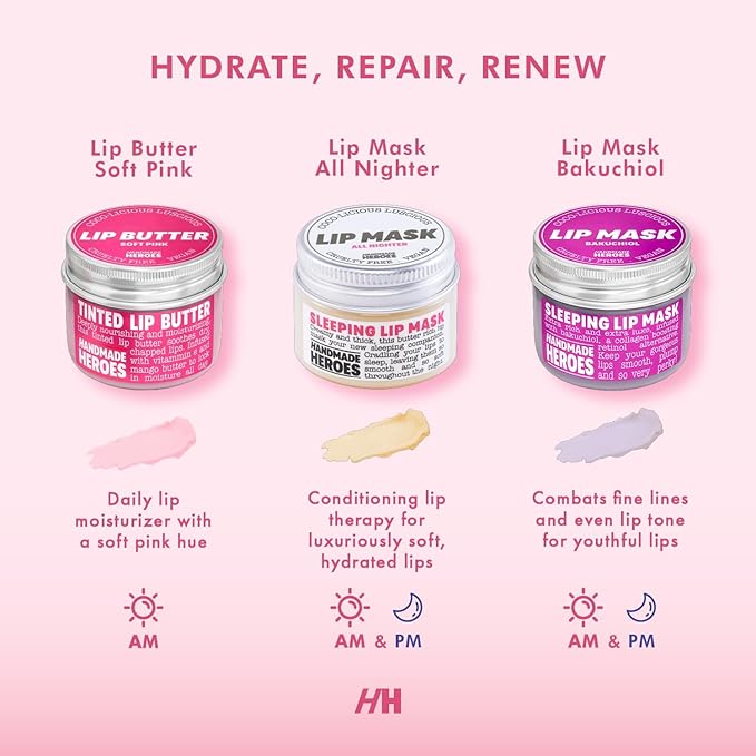 100% Natural Vegan Lip Butter Sleeping Lip Mask, Overnight Lip Moisturizer and Conditioner for Dry Lips. Intensive Lip Balm and Lip Therapy Skin Care with Mango butter (Bakuchiol - Collagen Boosting)-GlimoraGlow