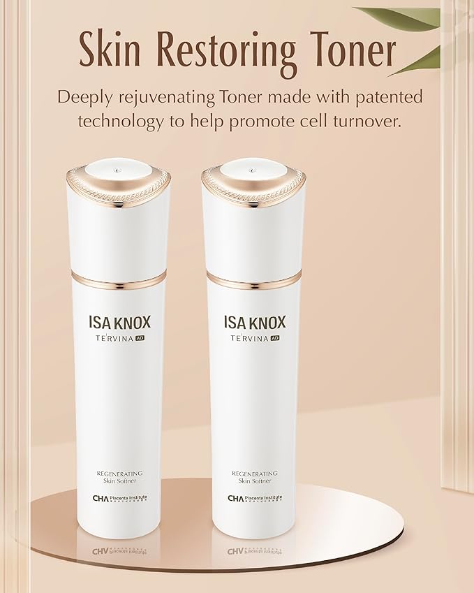 ISA KNOX TE'RVINA AD Regenerating Skincare Set (12.7fl oz) - Hydrating, Nourishing & Firming Toner & Moisturizer Set for Youthful and Radiant Skin, Placenta, Rose Absolute-GlimoraGlow