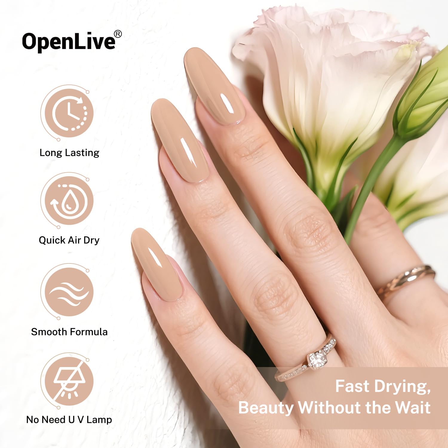 16.5ml Nude Pink Nail Polish Large Volume Quick Drying Light Pink Nail Polish, Fast Drying and Long Lasting Color Nail Art DIY Home Manicure Gift for Women-GlimoraGlow