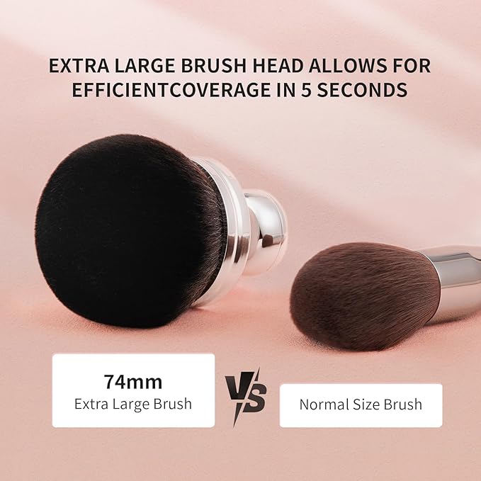 docolor Extra Large Body Makeup Brush For Self Tanner, 3 Inch Width Self Tanning Brush Kabuki Brush, Soft synthetic hair, for Foundation, self-tanners, bronzer, sun blocks, powder, For Face and Body-GlimoraGlow