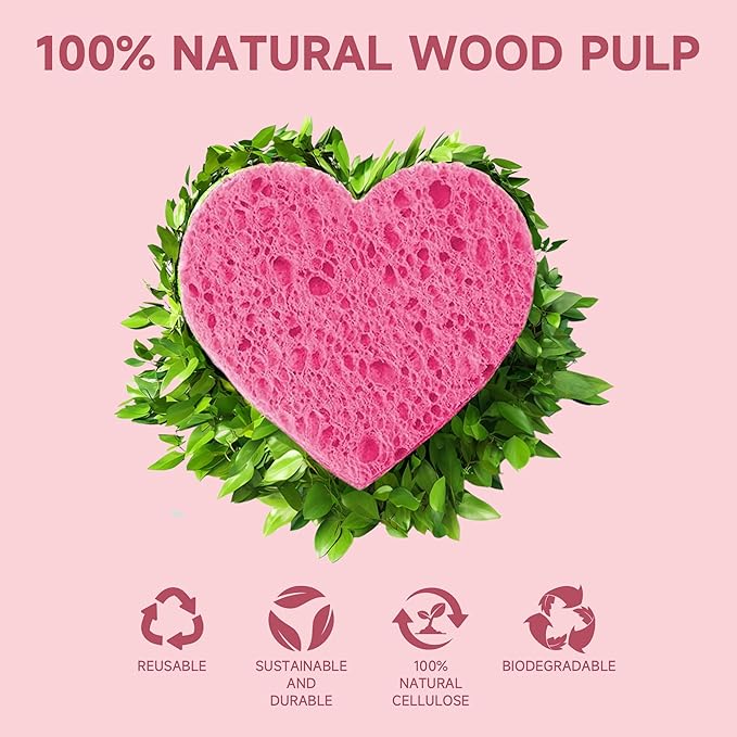 100 Count Compressed Pink Facial Sponges | 100% Natural Cellulose Eco-Friendly Makeup Sponges for Gentle Cleansing, Exfoliating & Stubborn Makeup Removal | Travel & Home Beauty Essentials for Women-GlimoraGlow