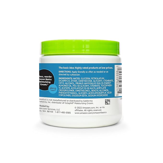 Amazon Basics Ultra Moisturizing Skin Cream for Dry & Sensitive Skin, Dermatologist Tested, Fragrance Free, 16 Ounce, 1 Pound (Pack of 1) (Previously Solimo)-GlimoraGlow