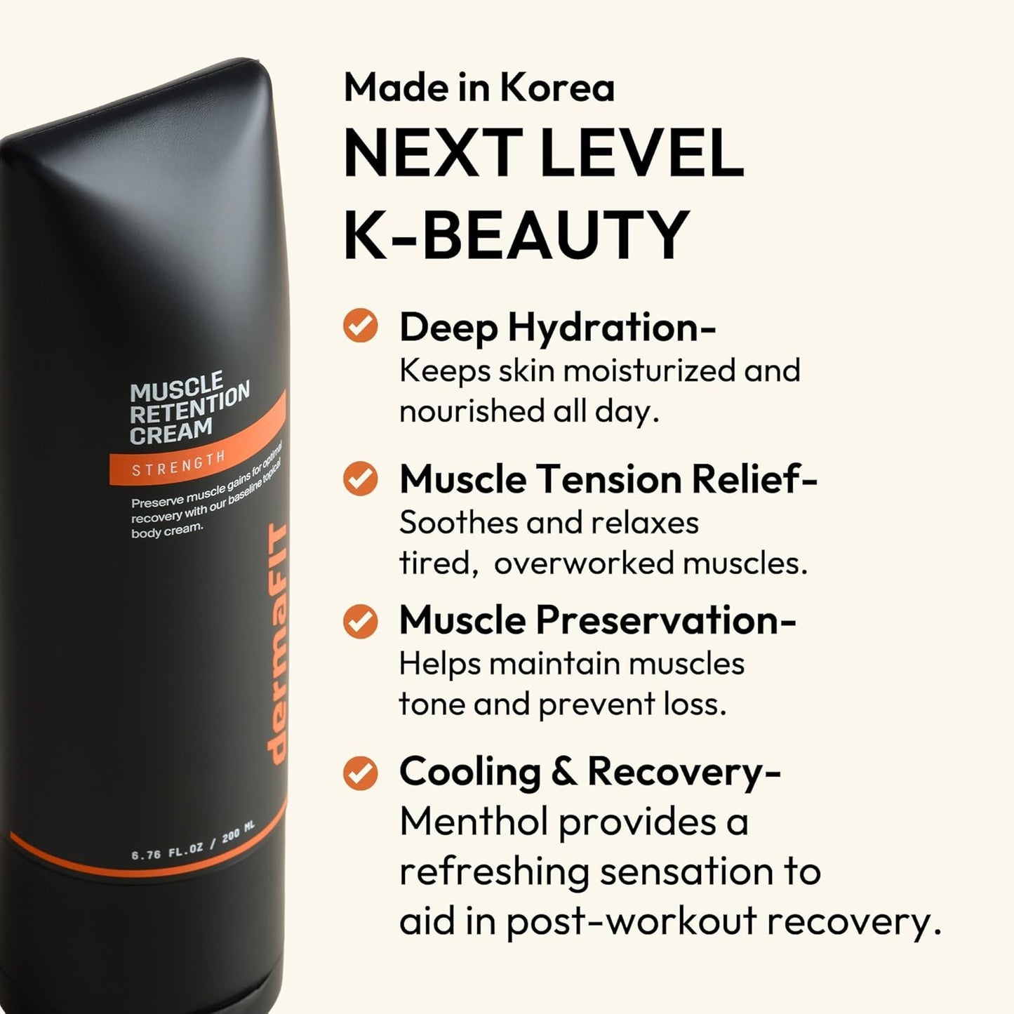 Strength Muscle Maintenance Body Cream - Post Workout Prevents Muscle Loss for Men & Women, Muscle Retention Cream, 200ml, No Artificial Fragrance, M.A.X. Tech, Topical Analgesic for Muscle-GlimoraGlow