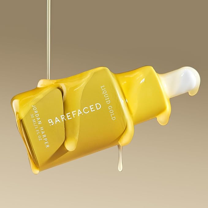 Barefaced Liquid Gold 1 Fl Oz - 15% Vitamin C Serum with Hyaluronic Acid & Vitamin E for Anti-Aging, and Hydration, Antioxidant Formula, Reduces Dark Spots, Acne & Wrinkles-GlimoraGlow