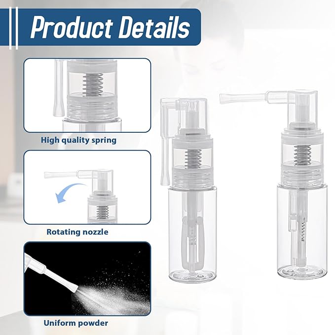 2 Pcs Empty Powder Spray Bottle, Cake Glitter Spray Bottle, Makeup Powder Spray Bottle, Barber Spray Bottle, Dry Powder Spray Bottle for Makeup Powder, Dusting, Glitter, Dry Cleaning Powder, Crafts-GlimoraGlow