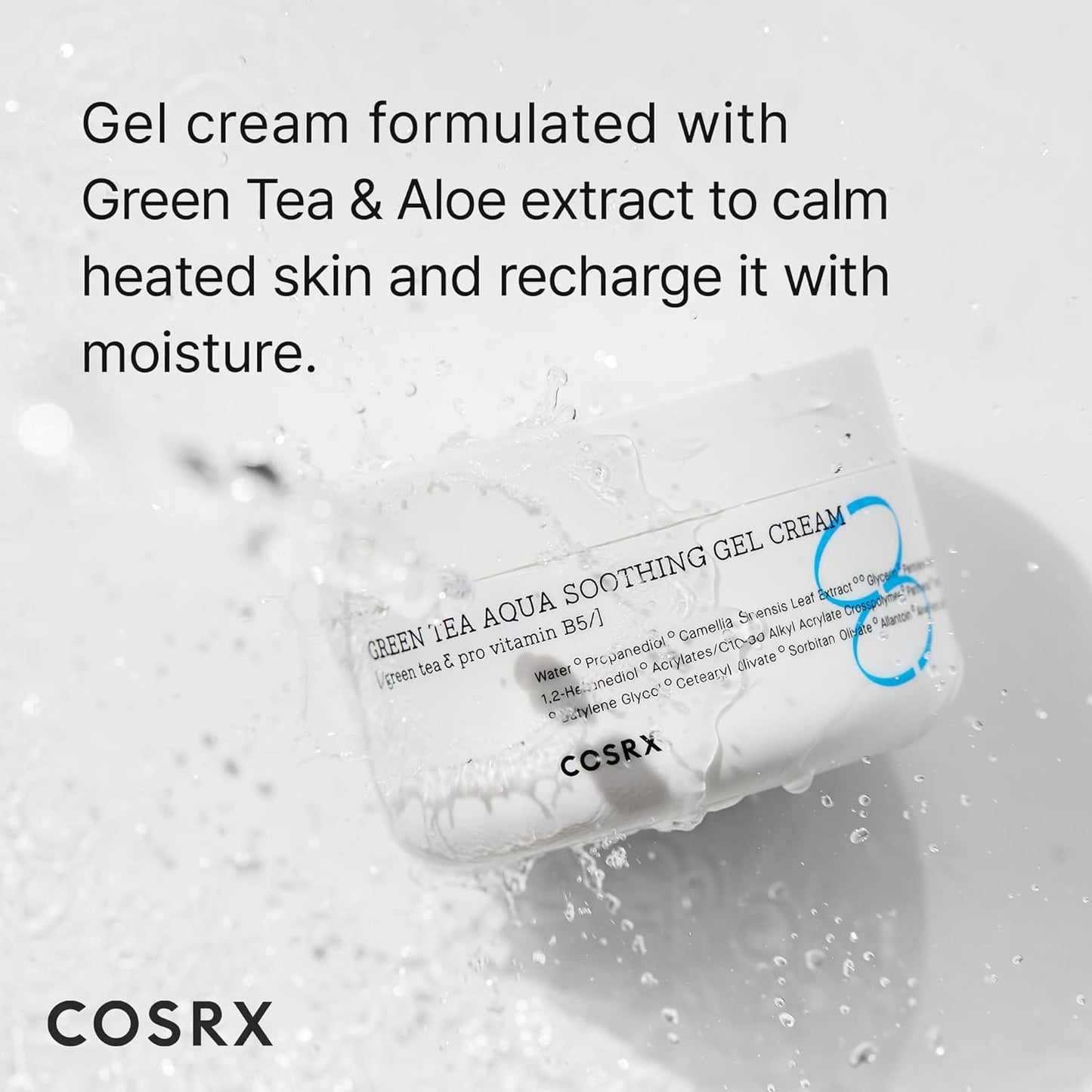 COSRX Hydrium Green Tea Aqua Soothing Gel Cream, 1.69 fl.oz / 50ml | Lightweight Daily Cream | Camelia, Aloe Gel | Korean Skin Care, No Animal Testing, Paraben Free-GlimoraGlow