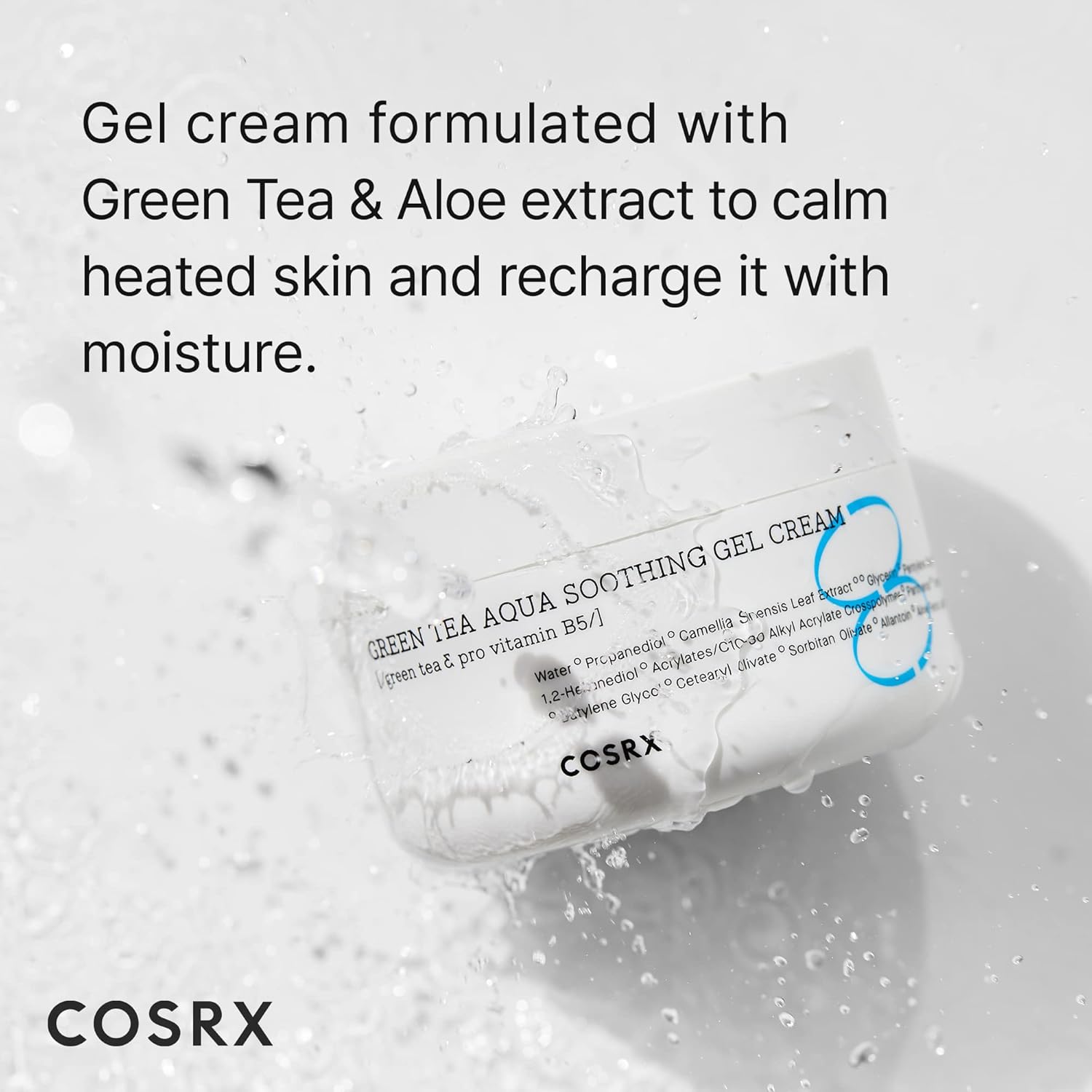 COSRX Hydrium Green Tea Aqua Soothing Gel Cream, 1.69 fl.oz / 50ml | Lightweight Daily Cream | Camelia, Aloe Gel | Korean Skin Care, No Animal Testing, Paraben Free-GlimoraGlow