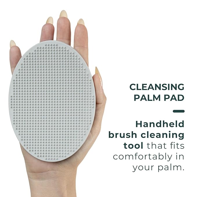 Cleansing Palm Pad | Ergonomic Handheld Brush Cleaner | Silicone Textured Scrub Pad for Deep Cleaning | Travel-Size, Beauty Tool-GlimoraGlow